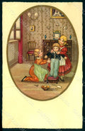 Artist Signed Dalmonte L. Children serie 513 CORNER CREASED postcard HR0978 – fronte