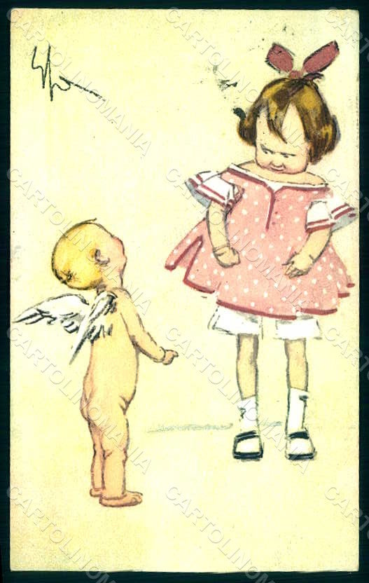 Artist Signed Sacchetti Girl Cupid Eros Zenith serie 21-1 postcard HR0985 – fronte