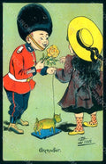 Artist Signed Lion G. Children Grenadier Dog CORNER CREASED postcard HR0993 – fronte