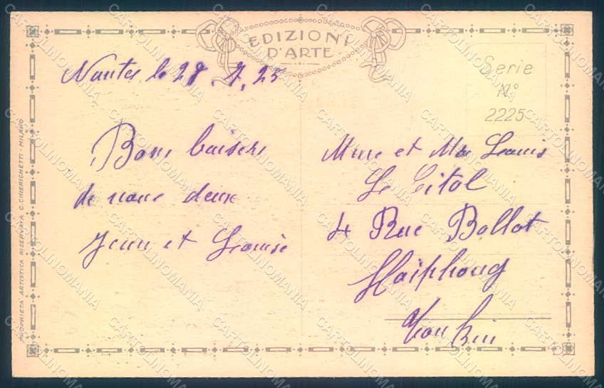 Artist Signed Bertiglia Children Train serie 2225 postcard HR1002 – retro
