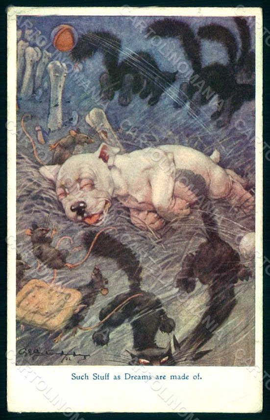 Artist Signed Studdy Bonzo Dog Cat Mouse French Bulldog serie 1007 pc HR1015 – fronte