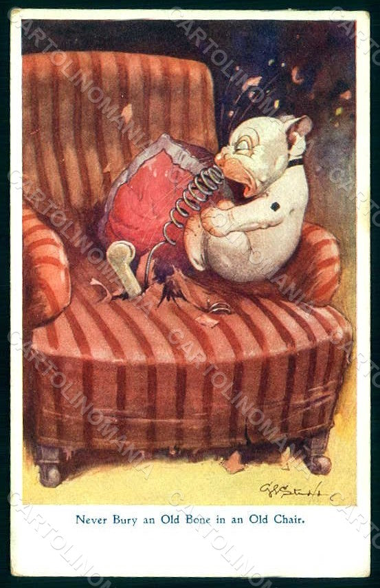 Artist Signed Studdy Bonzo Dog French Bulldog s. 1067 CORNER CREASED pc HR1016 – fronte