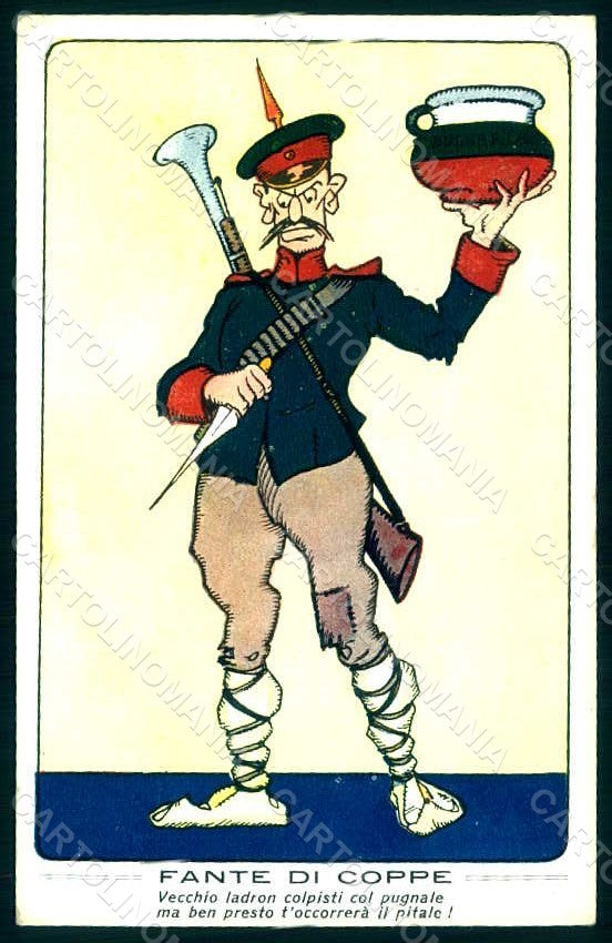 WWI WW1 Italian Propaganda Natoli Playing Cards Bulgaria serie 1030 pc HR1032 – fronte