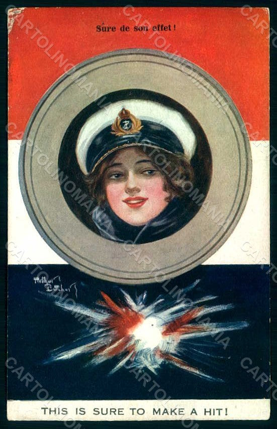 Artist Signed Butcher A. Glamour Lady Propaganda WW1 serie 229 ABRADED pc HR1047 – fronte
