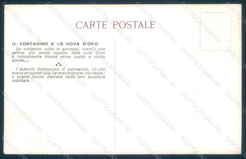 WWI WW1 Italian Propaganda Sancha F. Anti German Oilette postcard HR1050 – retro
