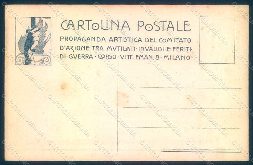 WWI WW1 Italian Propaganda Attilio Per Vivere Bisogna Resistere postcard HR1064 – retro