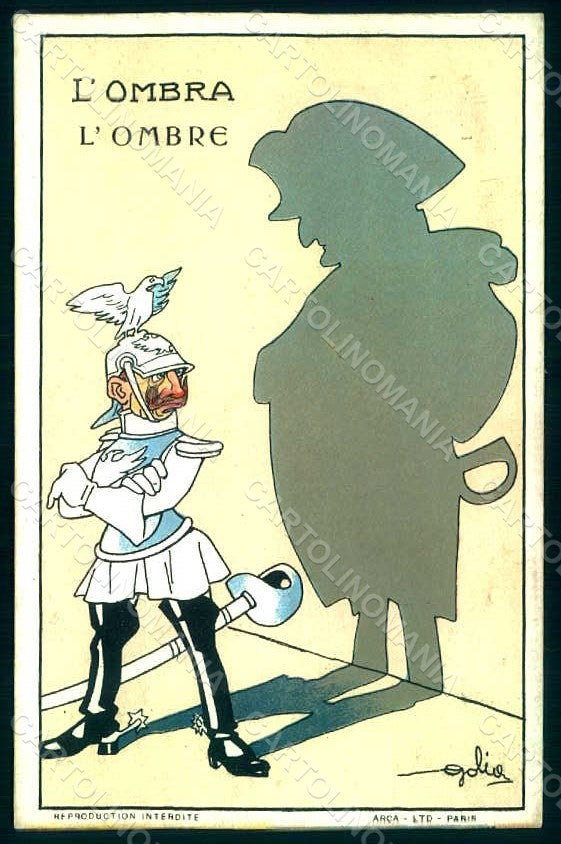 WWI WW1 Italian Propaganda Golia Anti Kaiser Joseph Wilhelm postcard HR1069 – fronte