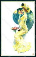 Artist Signed Glamour Fashion Lady Art Nouveau Tuck 478 ABRADED postcard HR1071 – fronte