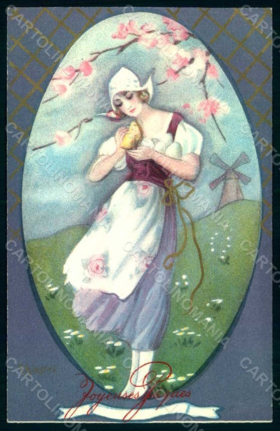 Artist Signed Chiostri Duch Lady Easter Deco Ballerini Fratini 230 HR1108 – fronte
