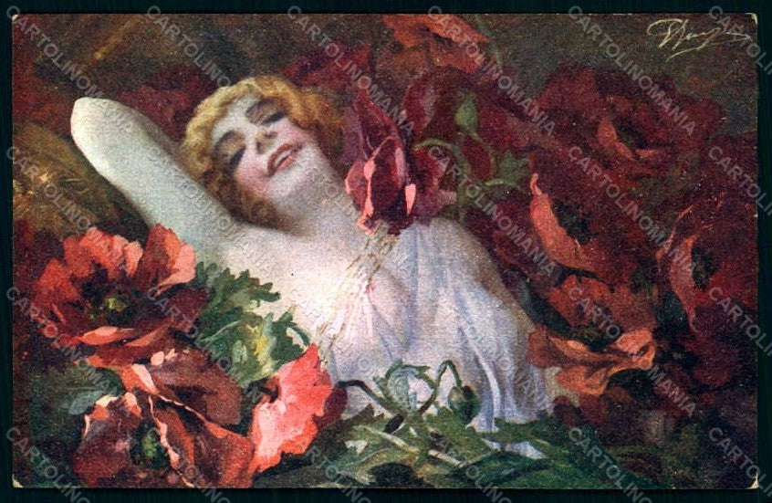 Artist Signed Guerzoni Lady Risque Fernande serie 1007-5 postcard HR1111 – fronte
