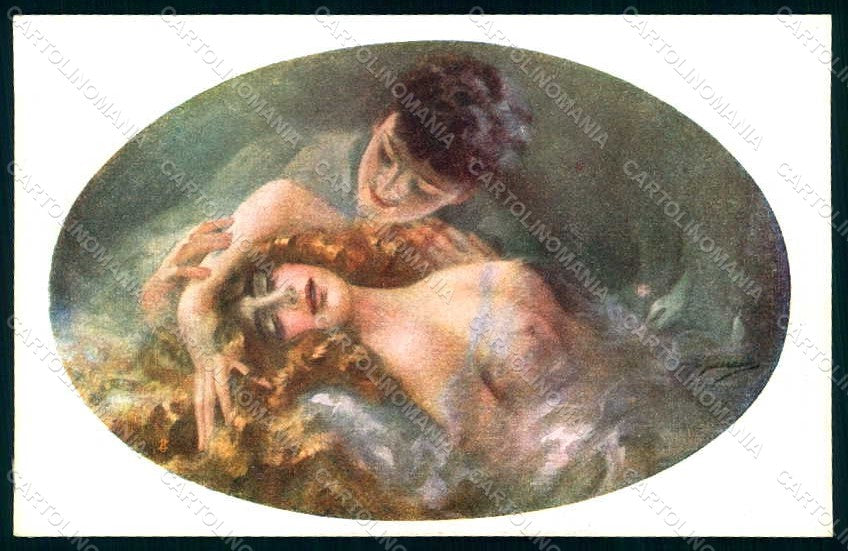 Artist Signed Guerzoni Lady Couple serie 1015-3 postcard HR1116 – fronte