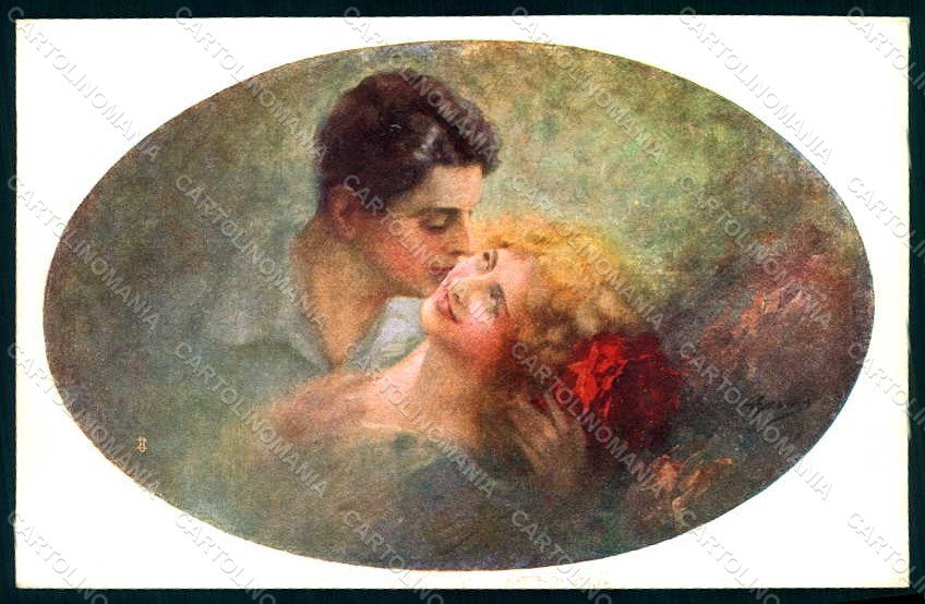 Artist Signed Guerzoni Lady Couple serie 1015-2 BACK ABRADED pc HR1121 – fronte