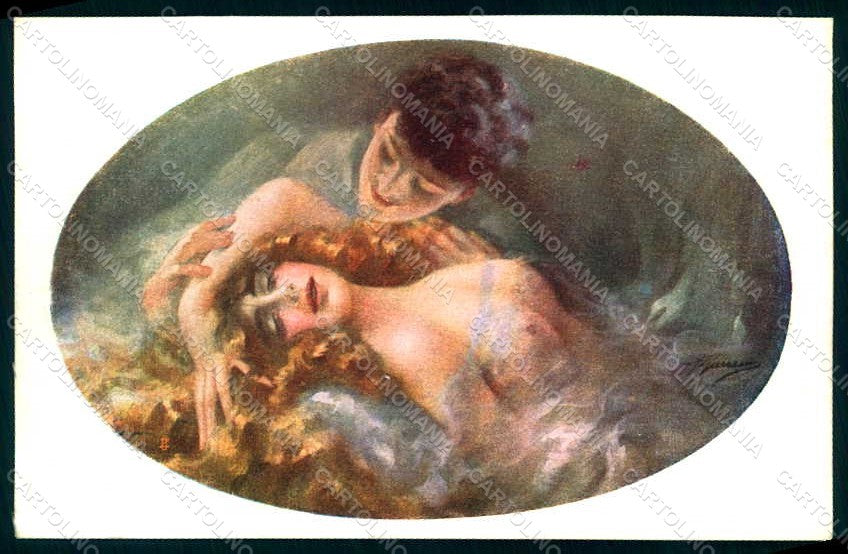 Artist Signed Guerzoni Lady Couple serie 1015-3 BACK ABRADED pc HR1122 – fronte