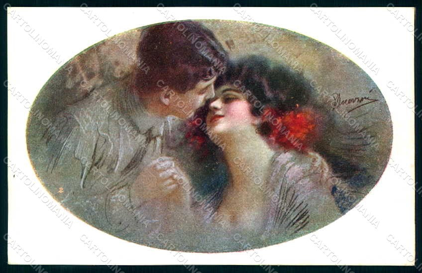Artist Signed Guerzoni Lady Couple serie 1015-5 BACK ABRADED pc HR1124 – fronte