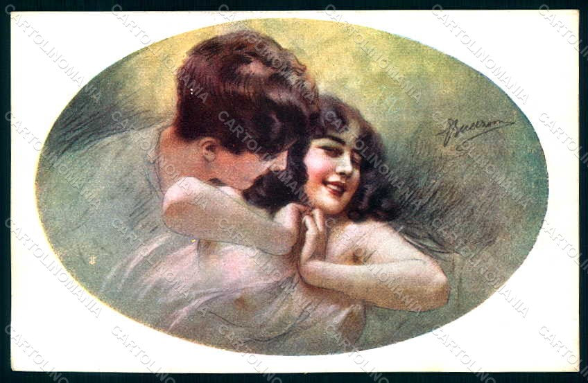 Artist Signed Guerzoni Lady Couple serie 1015-6 BACK ABRADED pc HR1125 – fronte