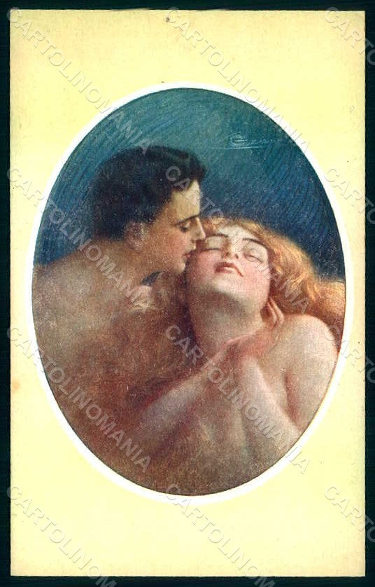 Artist Signed Guerzoni Lady Couple serie 340bis-1 postcard HR1127 – fronte