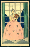 Artist Signed Saintmaurice Fashion Lady Art Deco Hand Painted postcard HR1129 – fronte