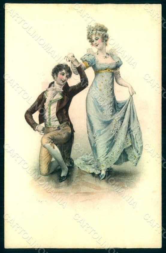 Artist Signed Peraux L. Romantic Couple Dance Viennoise MM Vienne 641 pc HR1142 – fronte