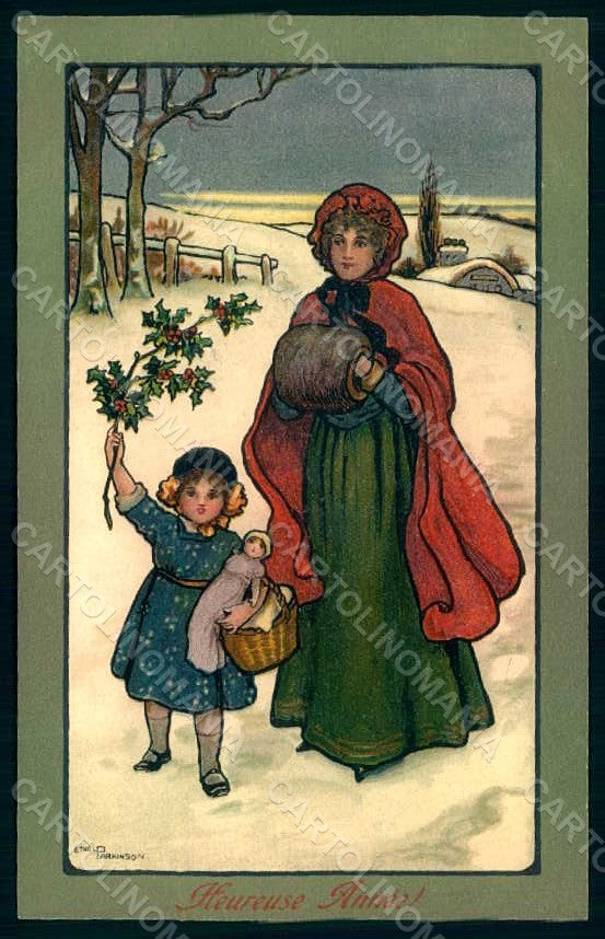 Artist Signed Parkinson E. Lady Girl Doll Christmas MM Vienne 234 pc HR1155 – fronte