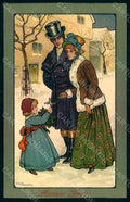 Artist Signed Parkinson E. Lady Couple Girl Christmas MM Vienne 234 pc HR1156 – fronte