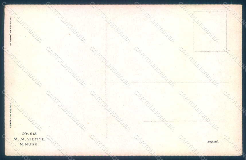 Artist Signed Lady Art Nouveau MM Vienne 915 postcard HR1160 – retro