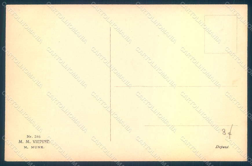 Artist Signed Lady Music Viennoise MM Vienne 346 postcard HR1161 – retro