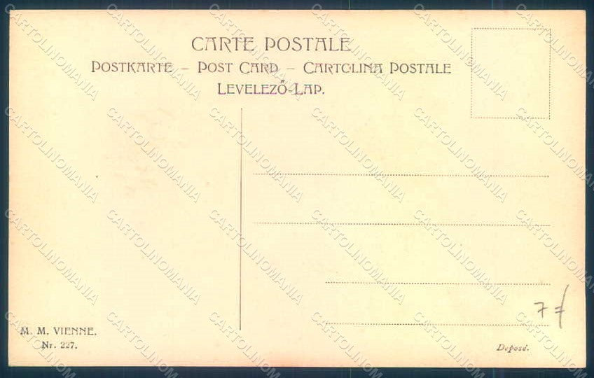 Artist Signed Wichera Lady Flowers Viennoise MM Vienne 227 postcard HR1164 – retro