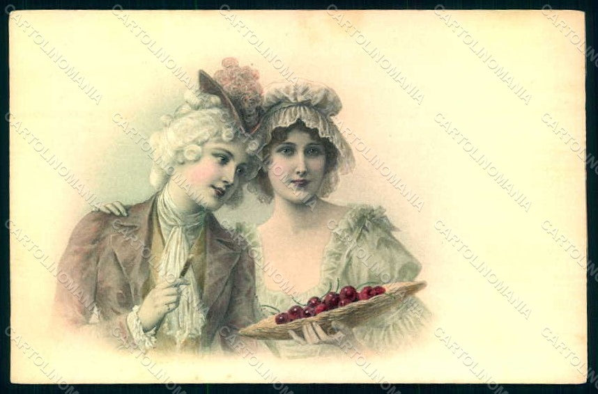 Artist Signed Lady Viennoise Cherry MM Vienne 346 postcard HR1167 – fronte