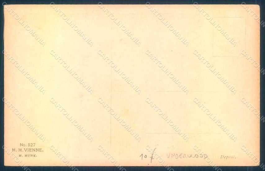 Artist Signed Mieris ? Alpha ? Lady Poodle Dog MM Vienne 527 postcard HR1171 – retro