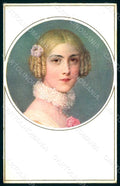 Artist Signed Lady Art Nouveau MM Vienne 915 postcard HR1172 – fronte