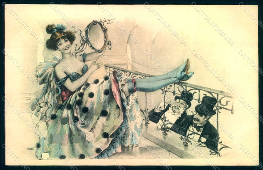 Artist Signed Toussaint ? Risque Lady Art Nouveau MM Vienne 62 postcard HR1181 – fronte