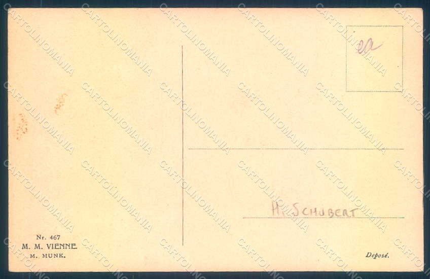 Artist Signed Schubert H. Lady Romantic Couple Viennoise MM Vienne 467 pc HR1185 – retro