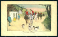 Artist Signed Men Fox Hunting Dog Horse Hand Painted Verdier 706 postcard HR1197 – fronte
