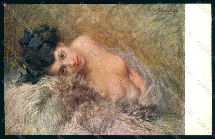 Artist Signed Stragliati Risque Lady serie 57 postcard HR1224 – fronte