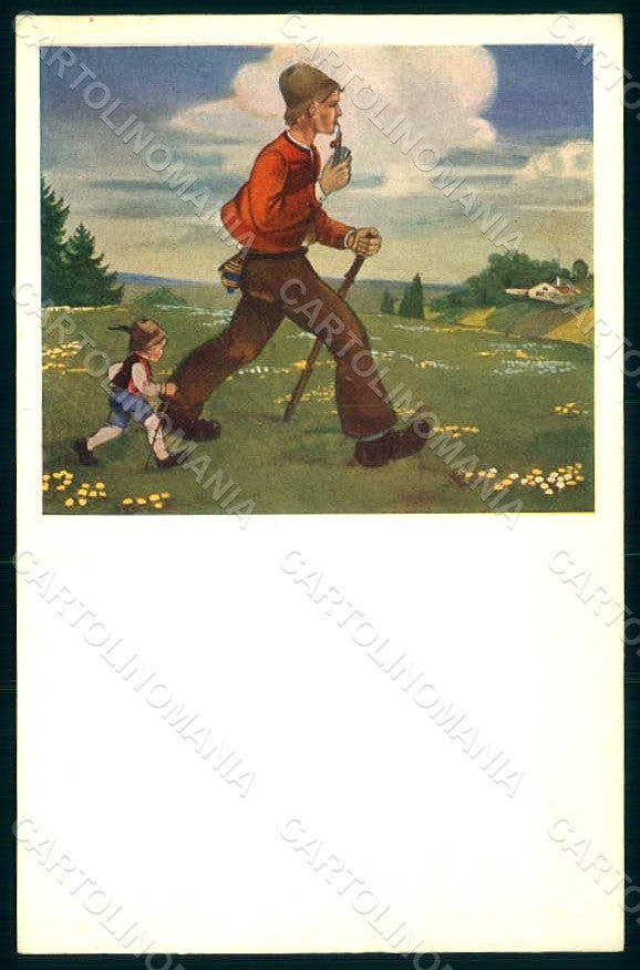Artist Signed Lang H. Fairy Tales Daumesdick Pollicino postcard HR1226 – fronte