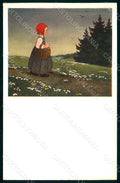 Artist Signed Lang H. Fairy Tales Rotkappchen Little Red Riding Hood pc HR1227 – fronte