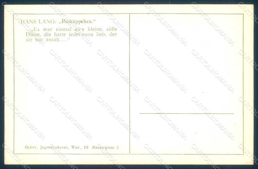 Artist Signed Lang H. Fairy Tales Rotkappchen Little Red Riding Hood pc HR1227 – retro