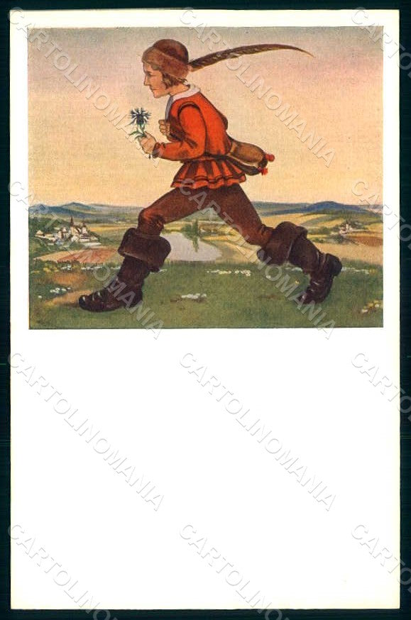 Artist Signed Lang H. Fairy Tales Peter Schlemihl postcard HR1228 – fronte