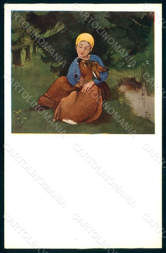 Artist Signed Lang H. Fairy Tales Bruderchen und Schwesterchen postcard HR1230 – fronte