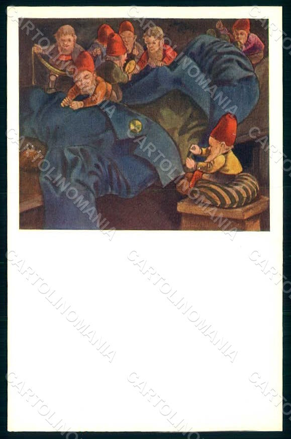 Artist Signed Lang HFairy Tales Die Heinzelmannchen Gnome Litin Dwarf pc HR1231 – fronte