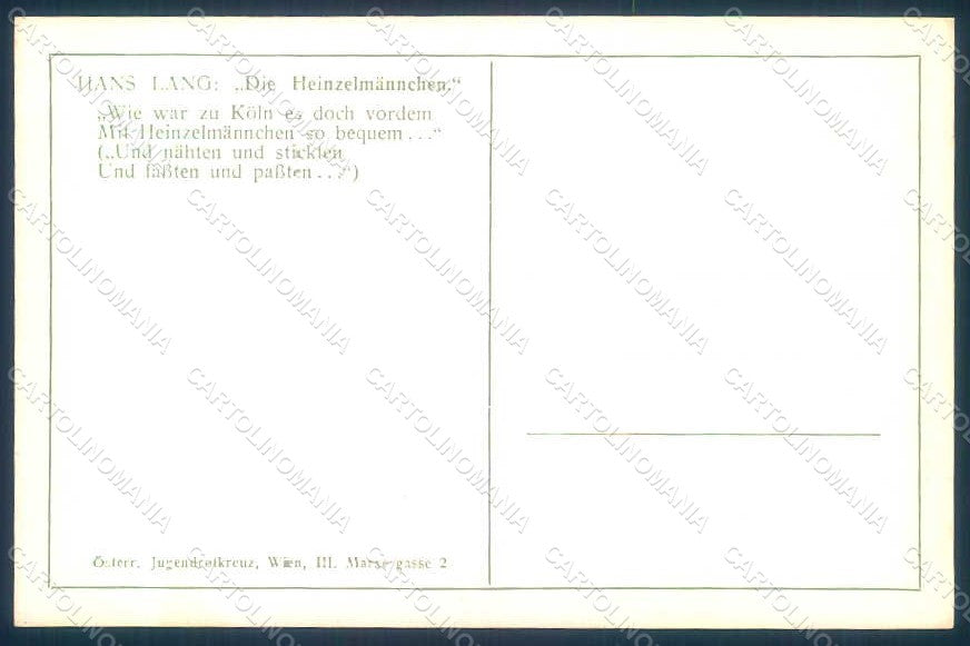 Artist Signed Lang HFairy Tales Die Heinzelmannchen Gnome Litin Dwarf pc HR1231 – retro