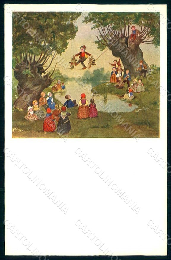 Artist Signed Lang H. Fairy Tales Der Kleine Eulenspiegel postcard HR1232 – fronte