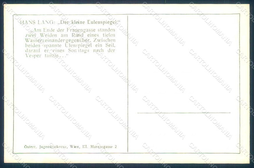 Artist Signed Lang H. Fairy Tales Der Kleine Eulenspiegel postcard HR1232 – retro