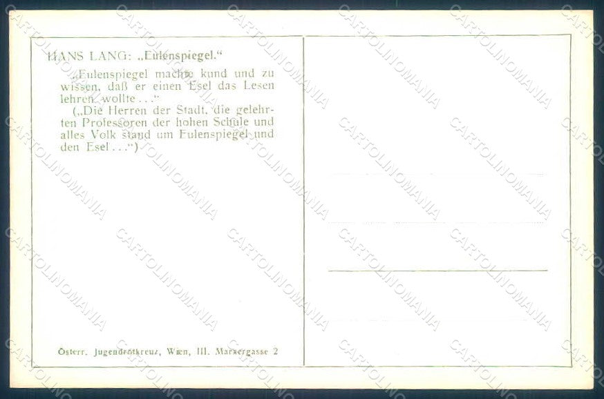 Artist Signed Lang H. Fairy Tales Eulenspiegel postcard HR1233 – retro