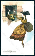 Artist Signed Minos Gazzera Lady The Horns Lucky Charm s. 6004 postcard HR1257 – fronte