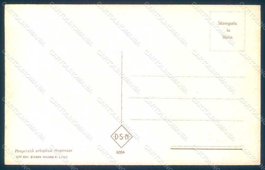 Artist Signed Minos Gazzera Lady The Horns Lucky Charm s. 6004 postcard HR1257 – retro