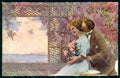 Artist Signed Marchisio Romantic Couple Sea serie 1025 postcard HR1258 – fronte