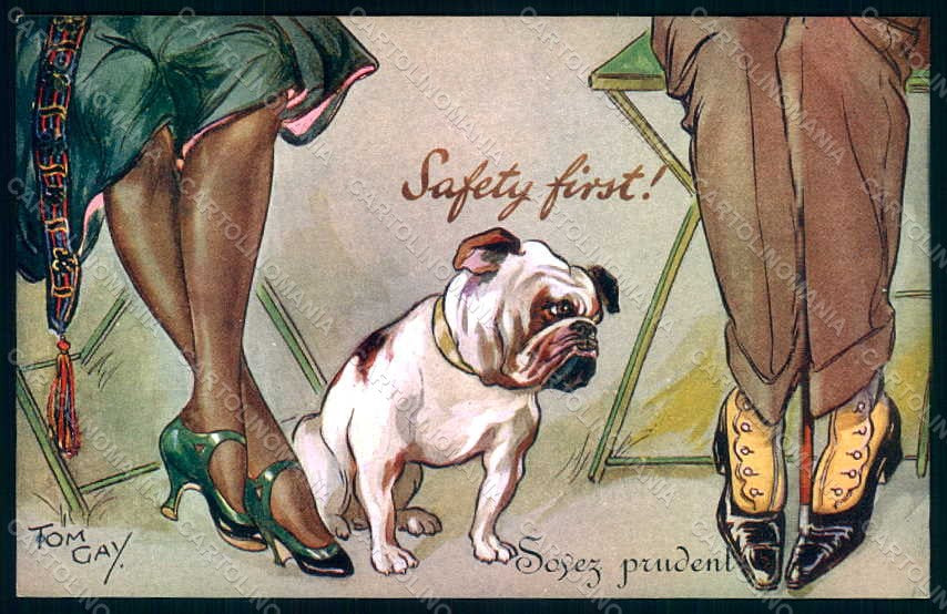 Artist Signed Tom Gay Lady Socks Shoes English Bulldog Dog serie 1 pc HR1275 – fronte