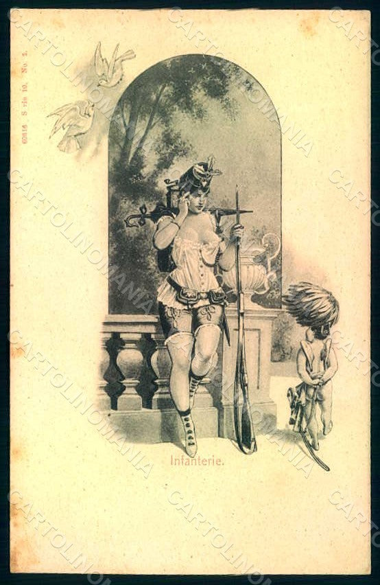 Artist Signed Risque Lady Military Comic Infanterie serie 10-2 pc HR1284 – fronte