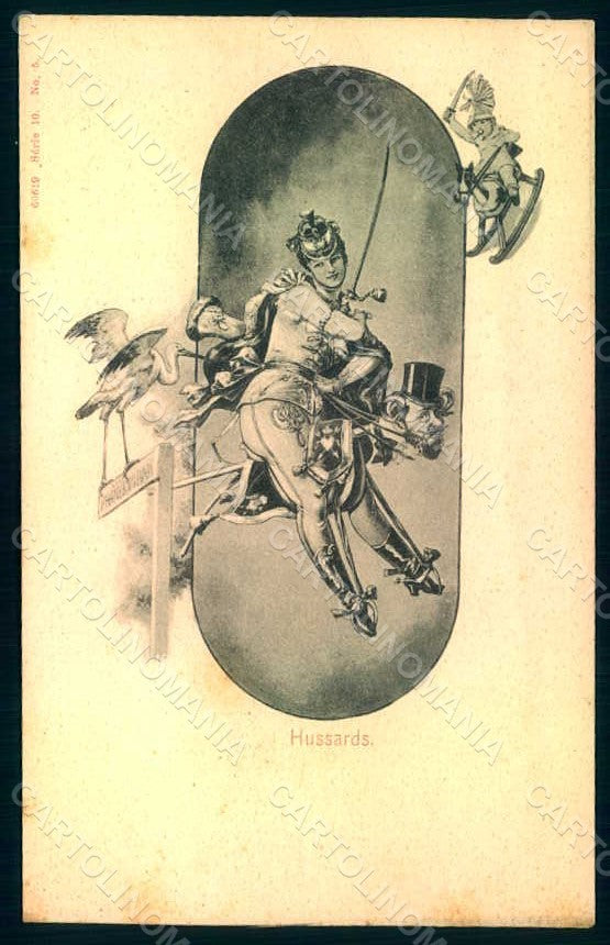 Artist Signed Risque Lady Military Comic Hussards serie 10-5 pc HR1286 – fronte
